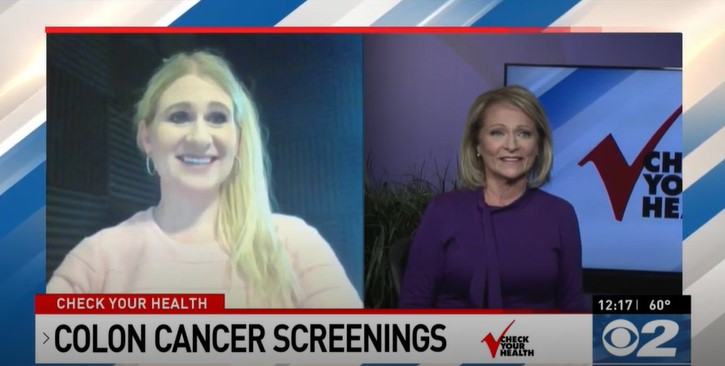 Two women talking about colon cancer screenings