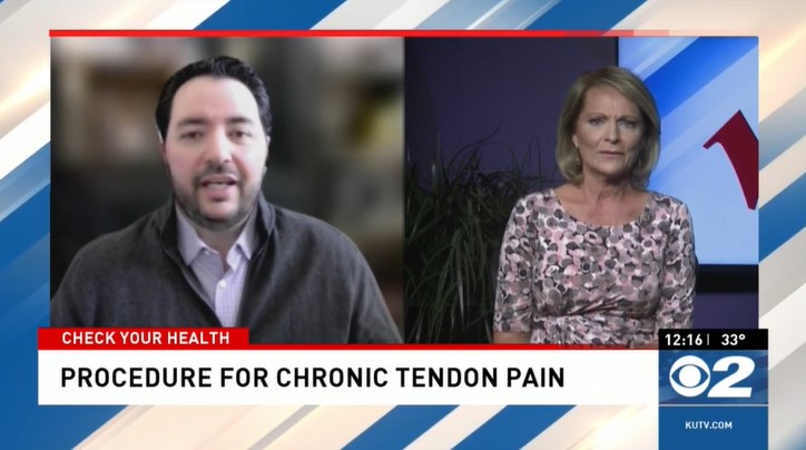 Man and woman talking about procedure for chronic tendon pain